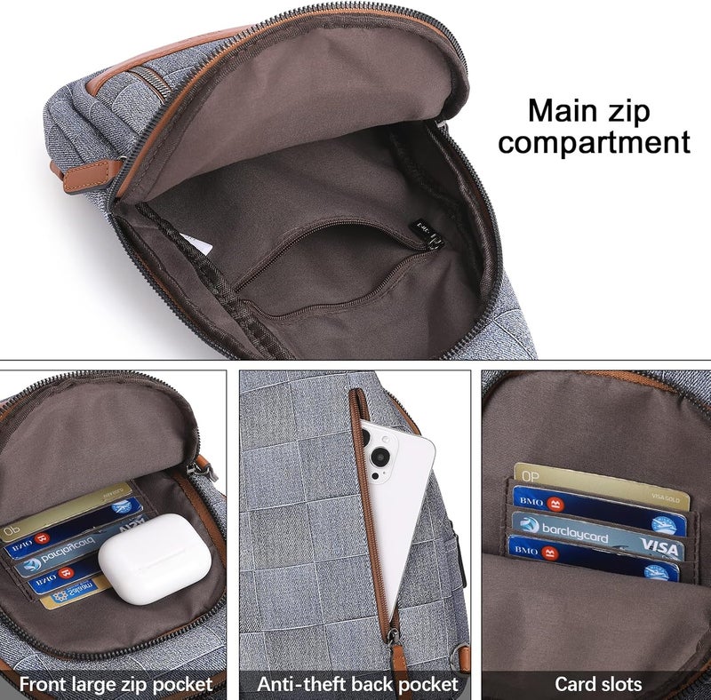 CLUCI Crossbody Bags for Women Men,Leather Sling Bag Cross Body Backpack for Woman Gifts for Women Birthday Unique - Image 4